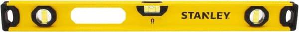 Stanley - Magnetic 24" Long 3 Vial I-Beam Level - Aluminum, Yellow, 1 Level & 2 Plumb Vials - USA Tool & Supply