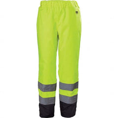 Helly Hansen - Size 4XL Hi-Vis Yellow & Charcoal Rain & Wind Resistant & Waterproof & High Visibility Rain Pants - USA Tool & Supply