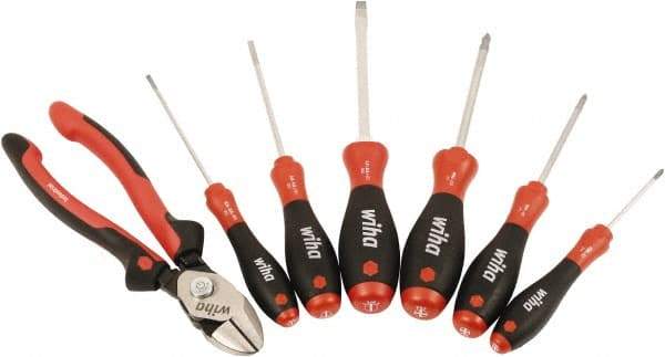 Wiha - 7 Piece Phillips Screwdriver, Slotted & Bicut Hand Tool Set - Comes in Clamshell - USA Tool & Supply