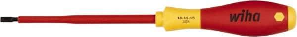 Wiha - 5.5mm Blade Width, Standard Slotted Screwdriver - 125mm Blade Length, Solid/Hex Shank - USA Tool & Supply