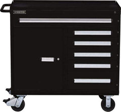 Proto - 6 Drawer Steel Tool Roller Cabinet - 45" Wide x 42-1/2" High x 21-3/8" Deep, Ball Bearing Drawer Slides, Black - USA Tool & Supply