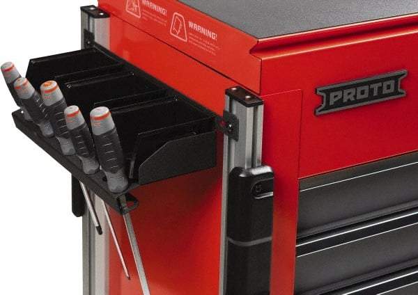 Proto - Tool Box Plastic Screwdriver Parts Bin Holder - 19-1/2" Wide x 11-1/2" Deep x 7" High, Black, For JUC3743-3SG, JUC1834-SG-LK, JUC1834-5SG-SC - USA Tool & Supply