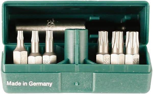 Wiha - 6 Piece, 1/4" Drive Screwdriver Torx Insert Bit Set - T8 to T30 Torx - USA Tool & Supply