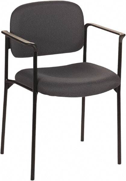 Basyx - Fabric Charcoal Stacking Chair - Black Frame, 23-1/4" Wide x 21" Deep x 32-3/4" High - USA Tool & Supply