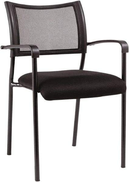 ALERA - Mesh Fabric Black Stacking Chair - Black Frame, 21-1/4" Wide x 23-5/8" Deep x 33-1/2" High - USA Tool & Supply