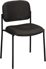 Basyx - Fabric Charcoal Stacking Chair - Black Frame, 21-1/4" Wide x 21" Deep x 32-3/4" High - USA Tool & Supply