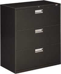 Hon - 36" Wide x 40.88" High x 19-1/4" Deep, 3 Drawer Lateral File - Steel, Charcoal - USA Tool & Supply