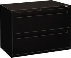 Hon - 42" Wide x 28.38" High x 19-1/4" Deep, 2 Drawer Lateral File - Steel, Black - USA Tool & Supply