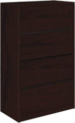 Hon - 36" Wide x 59.13" High x 20" Deep, 4 Drawer Lateral File - Woodgrain Laminate, Mahogany - USA Tool & Supply