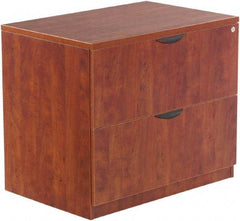 ALERA - 34" Wide x 29-1/2" High x 22-3/4" Deep, 2 Drawer Lateral File - Woodgrain Laminate, Medium Cherry - USA Tool & Supply