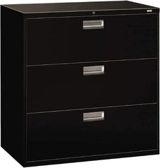 Hon - 42" Wide x 40.88" High x 19-1/4" Deep, 3 Drawer Lateral File - Steel, Black - USA Tool & Supply