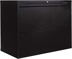 ALERA - 36" Wide x 28.38" High x 19-1/4" Deep, 2 Drawer Lateral File - Steel, Black - USA Tool & Supply