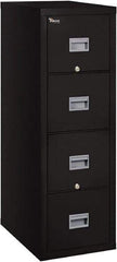 FireKing - 17-3/4" Wide x 52-3/4" High x 25" Deep, 4 Drawer Pedestal - Steel, Black - USA Tool & Supply