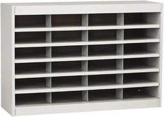 Safco - 37-1/2" Wide x 25-3/4" High x 12-3/4" Deep Fiberboard & Steel Document Organizer - 24 Compartments, Gray, 9" Wide x 3" High x 12-1/4" Deep Compartment - USA Tool & Supply