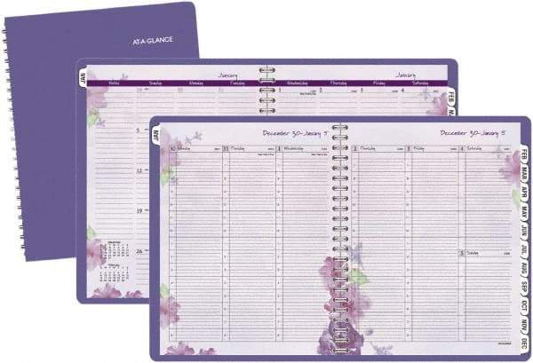 AT-A-GLANCE - 312 Sheet, 8-1/2 x 11", Weekly/Monthly Planner - Purple - USA Tool & Supply