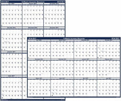 House of Doolittle - 1 Sheet, 4 x 6", Erasable Wall Planner - Blue & Gray - USA Tool & Supply