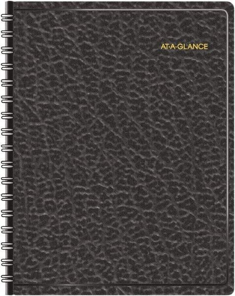 AT-A-GLANCE - 365 Sheet, 8-1/2 x 11", Appointment Book - Black - USA Tool & Supply