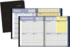 AT-A-GLANCE - 38 Sheet, 8 x 9-7/8", Weekly/Monthly Planner - Black - USA Tool & Supply