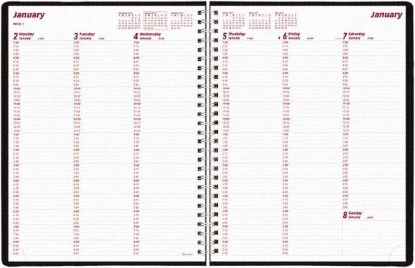 Brownline - 26 Sheet, 3-1/4 x 6-1/4", Weekly Planner - Black - USA Tool & Supply