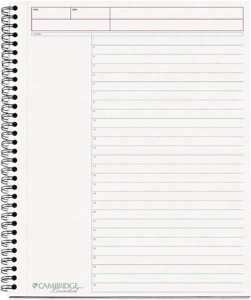 Cambridge - 80 Sheet, 8-1/2 x 11", Business Notebook - Black - USA Tool & Supply