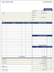 TOPS - 50 Sheet, 4-1/4 x 5-1/2", Invoice Book - Blue & White - USA Tool & Supply