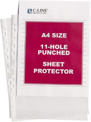 C-LINE - 50 Piece Clear Sheet Protectors-Ring Binder - 11-3/4" High x 8-1/4" Wide - USA Tool & Supply