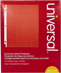 UNIVERSAL - 100 Piece Clear Sheet Protectors-Ring Binder - 11" High x 8-1/2" Wide - USA Tool & Supply