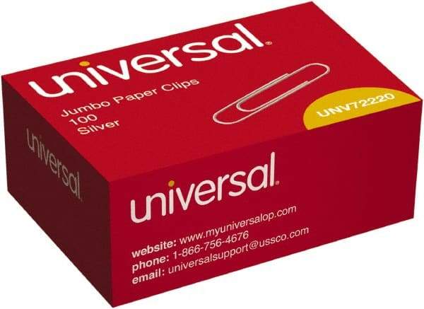 UNIVERSAL - 1-3/4" Wide Jumbo Binder Clip - Silver - USA Tool & Supply