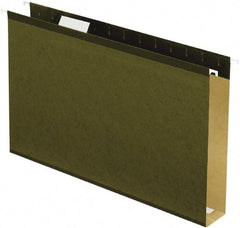 Pendaflex - 9-1/2 x 14-1/2", Legal, Standard Green, Hanging File Folder - 11 Point Stock, 1/5 Tab Cut Location - USA Tool & Supply