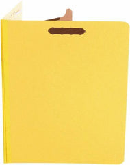 UNIVERSAL - 8-1/2 x 11", Letter Size, Yellow, Classification Folders with Top Tab Fastener - 25 Point Stock, Right of Center Tab Cut Location - USA Tool & Supply