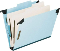 Pendaflex - 9-1/2 x 14-1/2", Legal, Blue, Hanging File Folder - 25 Point Stock, Right of Center Tab Cut Location - USA Tool & Supply