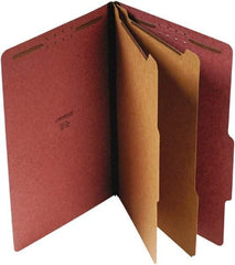 UNIVERSAL - 9-1/2 x 14-1/2", Legal, Red, Classification Folders with Top Tab Fastener - 25 Point Stock, Right of Center Tab Cut Location - USA Tool & Supply
