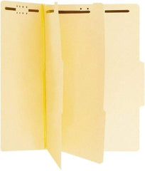 UNIVERSAL - 8-1/2 x 11", Letter Size, Manila, Classification Folders with Top Tab Fastener - Right of Center Tab Cut Location - USA Tool & Supply