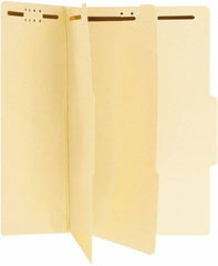 UNIVERSAL - 9-1/4 x 14-3/4", Legal, Manila, Classification Folders with Top Tab Fastener - Right of Center Tab Cut Location - USA Tool & Supply
