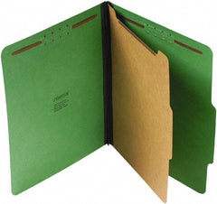 UNIVERSAL - 8-1/2 x 11", Letter Size, Emerald Green, Classification Folders with Top Tab Fastener - 25 Point Stock, Right of Center Tab Cut Location - USA Tool & Supply