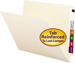 SMEAD - 8-1/2 x 11", Letter Size, Manila, File Folders with End Tab - 11 Point Stock, Straight Tab Cut Location - USA Tool & Supply