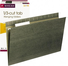 SMEAD - 9-1/4 x 14-1/2", Legal, Standard Green, Hanging File Folder - 11 Point Stock, 1/3 Tab Cut Location - USA Tool & Supply