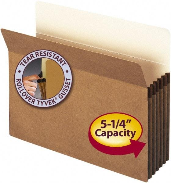 SMEAD - 8-1/2 x 11", Letter Size, Brown, 5-1/4" Expanding Wallet - 11 Point Stock, Straight Tab Cut Location - USA Tool & Supply