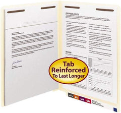 SMEAD - 8-1/2 x 11", Letter Size, Manila, File Folders with End Tab - 11 Point Stock, Straight Tab Cut Location - USA Tool & Supply