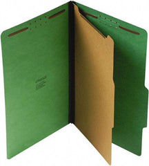 UNIVERSAL - 9-1/2 x 14-1/2", Legal, Emerald Green, Classification Folders with Top Tab Fastener - 25 Point Stock, Right of Center Tab Cut Location - USA Tool & Supply