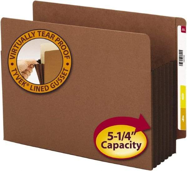 SMEAD - 8-1/2 x 11", Letter Size, Dark Brown, Expansion Folders - Straight Tab Cut Location - USA Tool & Supply