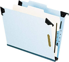 Pendaflex - 8-1/2 x 11", Letter Size, Blue, Hanging File Folder - 25 Point Stock, Right of Center Tab Cut Location - USA Tool & Supply