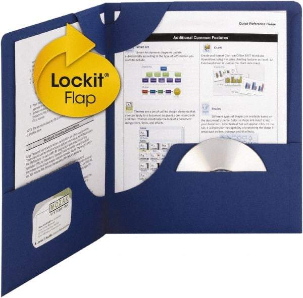 SMEAD - 11 x 8 1/2", Legal, Dark Blue, Pocket Folders - USA Tool & Supply
