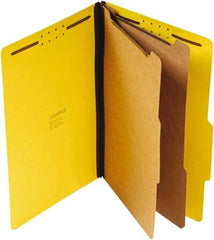 UNIVERSAL - 9-1/2 x 14-1/2", Legal, Yellow, Classification Folders with Top Tab Fastener - 25 Point Stock, Right of Center Tab Cut Location - USA Tool & Supply