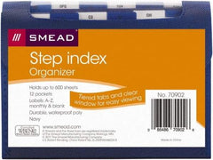 SMEAD - 8-1/2 x 11", Letter Size, Navy, Index Folder - 1/6 Tab Cut Location - USA Tool & Supply