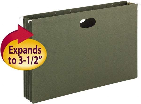 SMEAD - 9-1/2 x 14-1/2", Legal, Standard Green, Hanging File Folder - 11 Point Stock - USA Tool & Supply