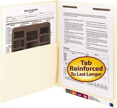 SMEAD - 8-1/2 x 11", Letter Size, Manila, File Folders with End Tab - 11 Point Stock, Straight Tab Cut Location - USA Tool & Supply