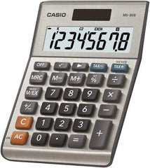 Casio - 8-Digit LCD Financial Calculator - 8 x 1 Display Size, Silver, Battery & Solar Powered, 1-1/2" Long x 5-3/4" Wide - USA Tool & Supply