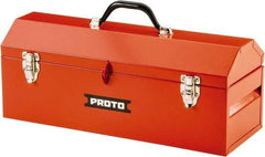 Proto - Hip-Roof Tool Box - 19" Wide x 7" Deep x 7" High, Steel, Safety Red - USA Tool & Supply