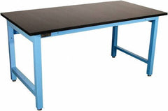 Proline - 72 Wide x 36" Deep x 36" High, Epoxy Resin Workbench - Adjustable Height Legs, Light Blue - USA Tool & Supply